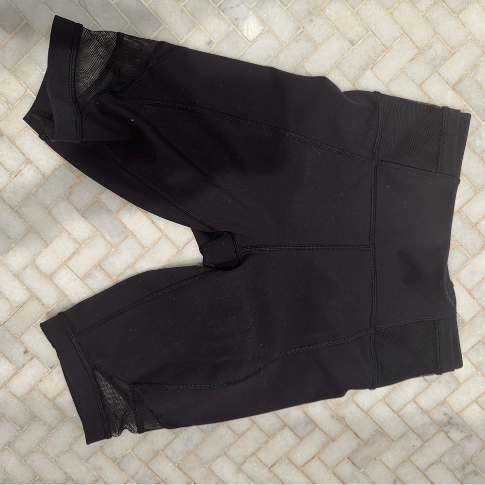 Lululemon biker shorts with mesh cut out